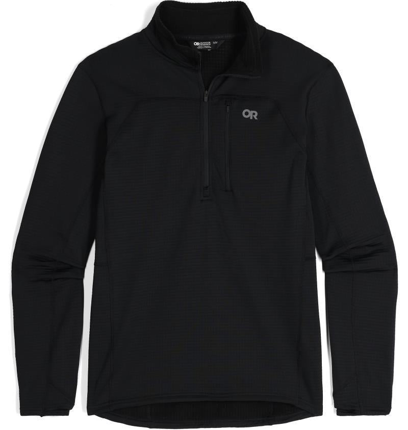 Vigor Grid Fleece Half Zip - Mens - Black 1