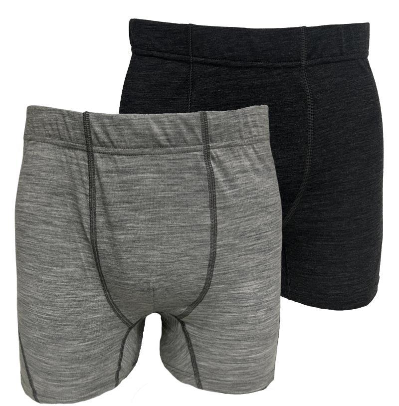 100% Merino, Boxers, 160gm, 5" Inseam - Mens - 2-Pack - charcoal / grey 1