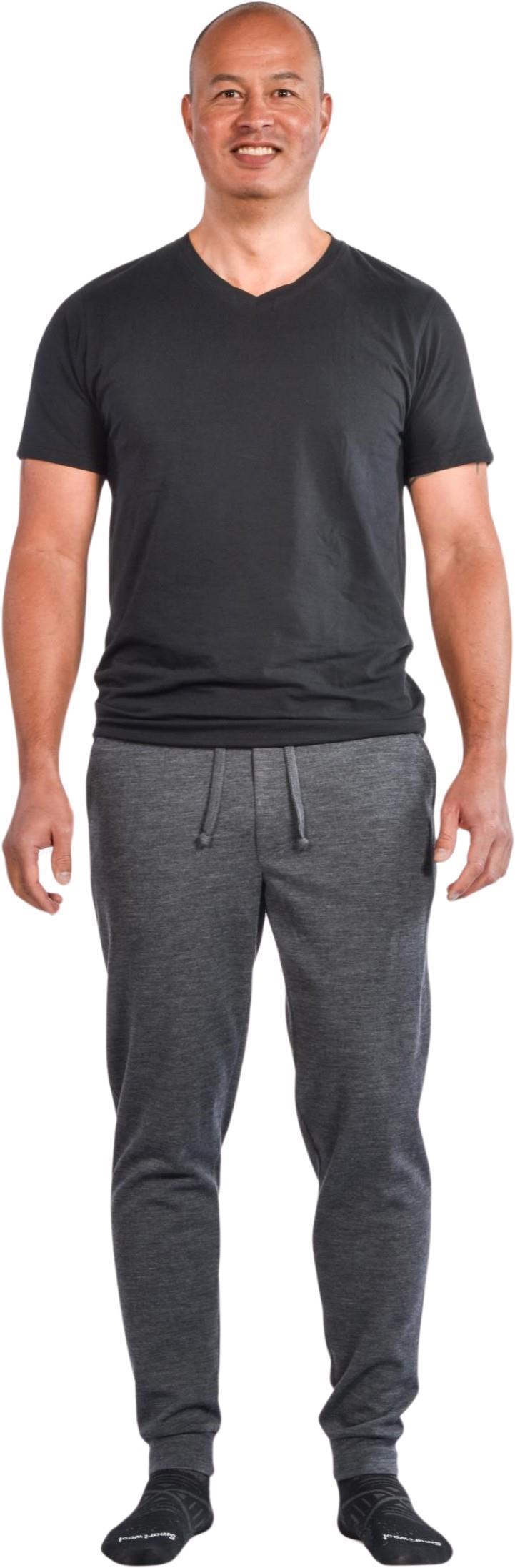 100% Merino, Drawstring Joggers, 260gm - Mens - charcoal 1