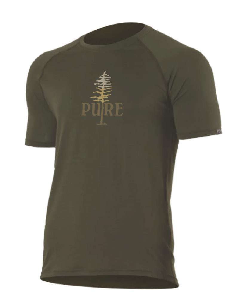 100% Merino, PURE Tree, SS T-Shirt, 160gm - Mens - cypress 1