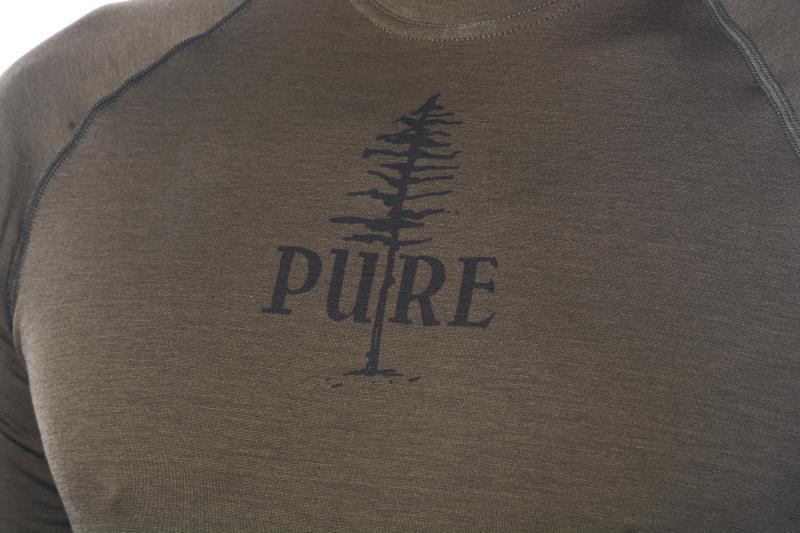 100% Merino, PURE Tree, SS T-Shirt, 160gm - Mens - olive 1