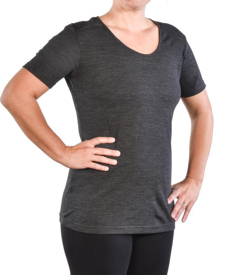 100% Merino Wool Fashion T - Womens - Charcoal 1