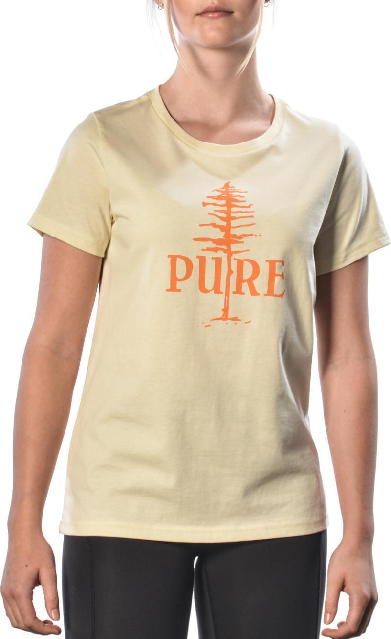 PURE Tree SS T-Shirt, Pima Cotton - Womens - Natural w/Orange 1