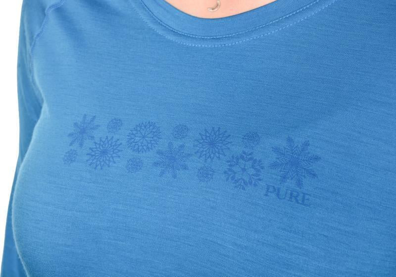 Snowflake 100% Merino Wool LS T-Shirt 160 - Womens - ocean 1