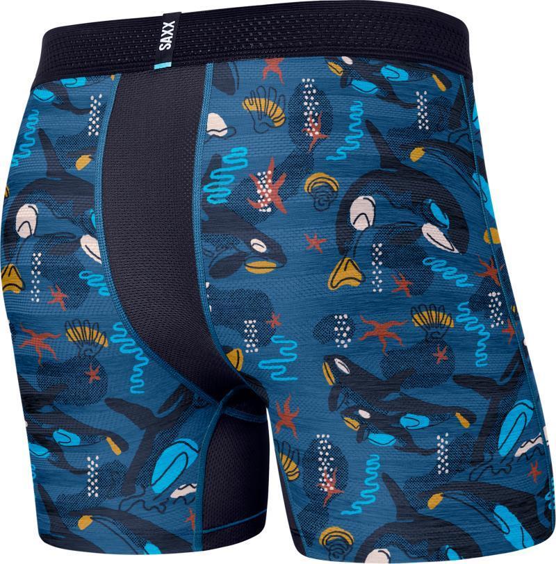 DropTemp Cooling Mesh Boxer Brief Fly, 5" Inseam - Mens - Whale Watch-Storm Blue 2
