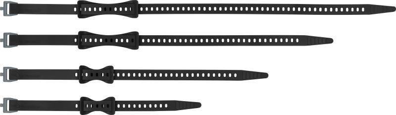 Stretch-Loc TPU Straps Set: All Sizes x 20mm (3/4") - 4 Pack - Black 2