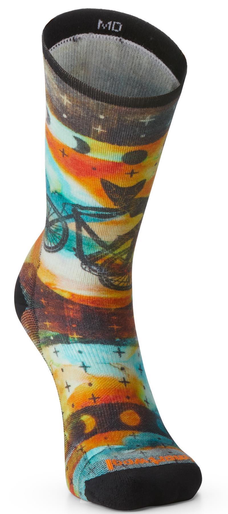 Bike Zero Cushion Celestial Print Crew Socks - Womens - Multi Color 2