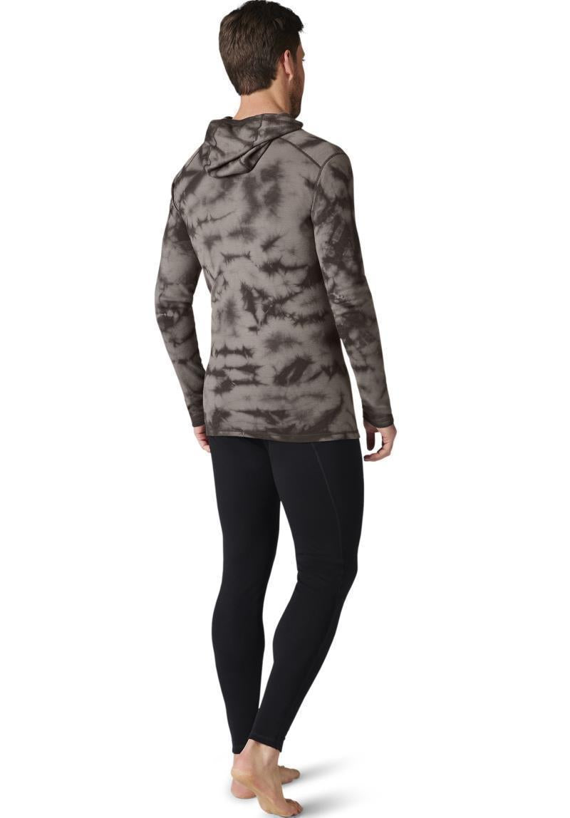 Classic Thermal (250) Plant-Based Dye Merino Base Layer Logo Hoodie - Mens - Black Marble Wash 3