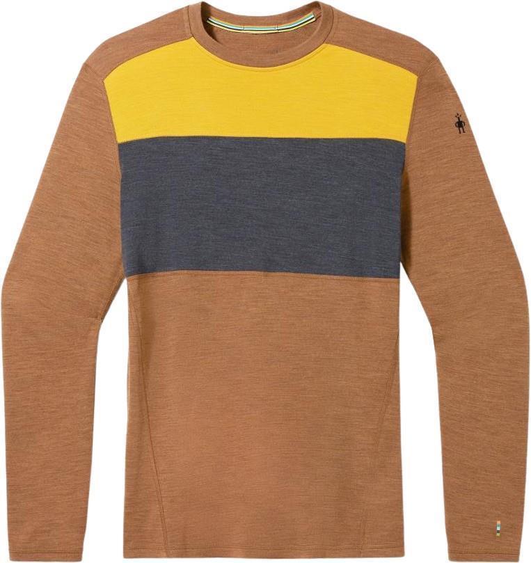 Classic Thermal Merino (250) Base Layer Colorblock Crew - Mens - Fox Brown Heather 1