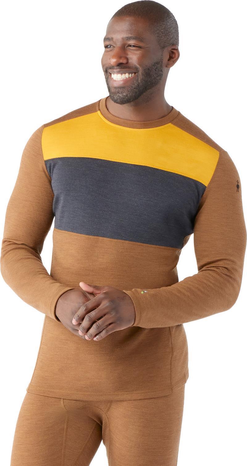 Classic Thermal Merino (250) Base Layer Colorblock Crew - Mens - Fox Brown Heather 2