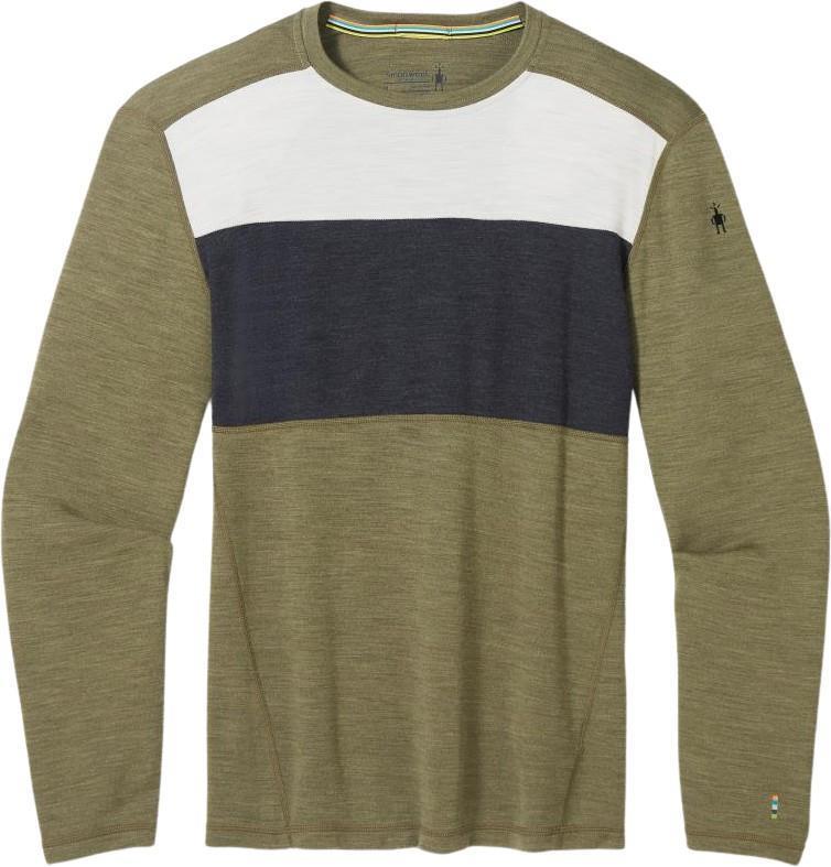 Classic Thermal Merino (250) Base Layer Colorblock Crew - Mens - Winter Moss Heather 1
