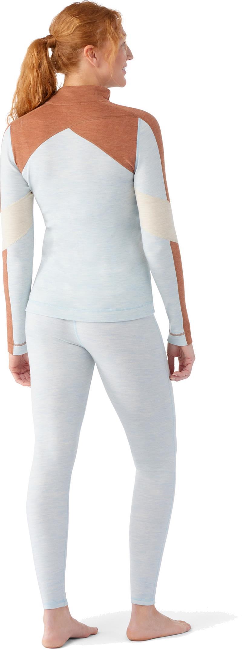 Classic Thermal Merino Base Layer Colorblock 1/4 Zip - Womens - Winter Sky Heather 3
