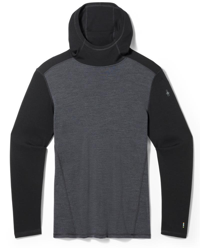 Classic Thermal Merino Base Layer Hoodie - Mens - Black / Charcoal Heather 1