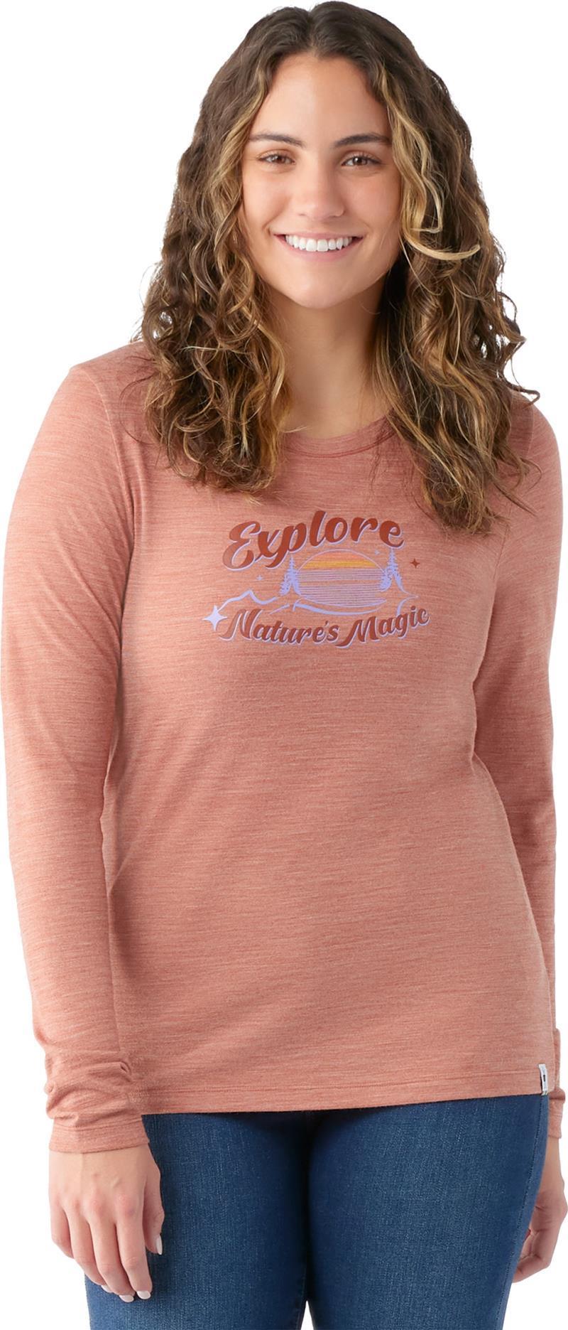 Explore Nature`s Magic Graphic LS Tee - Womens - Copper Heather 2