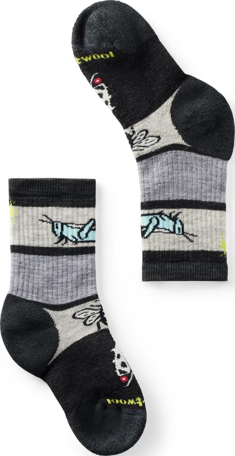 Hike Full Cushion Garden Bugs Pattern Crew Socks - Kids - Charcoal 1