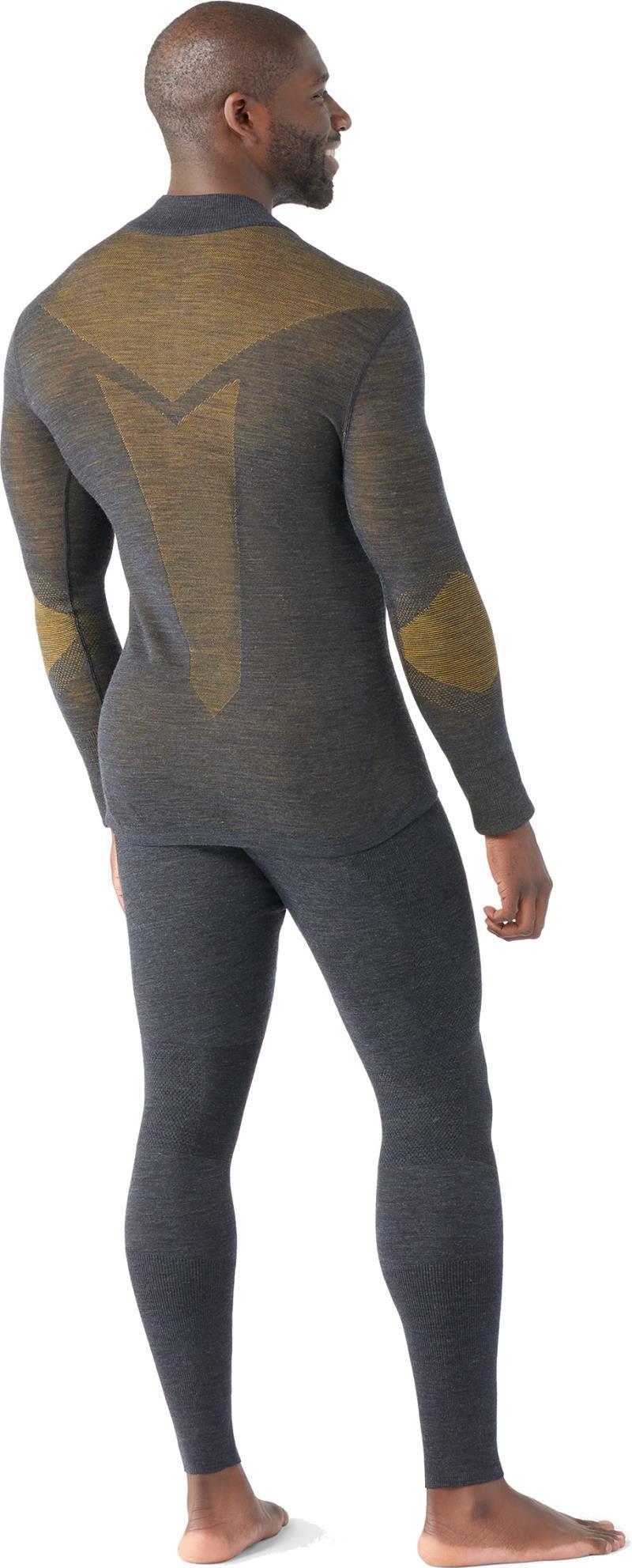 Intraknit Thermal Merino Base Layer 1/4 Zip - Mens - Charcoal / Honey Gold 3