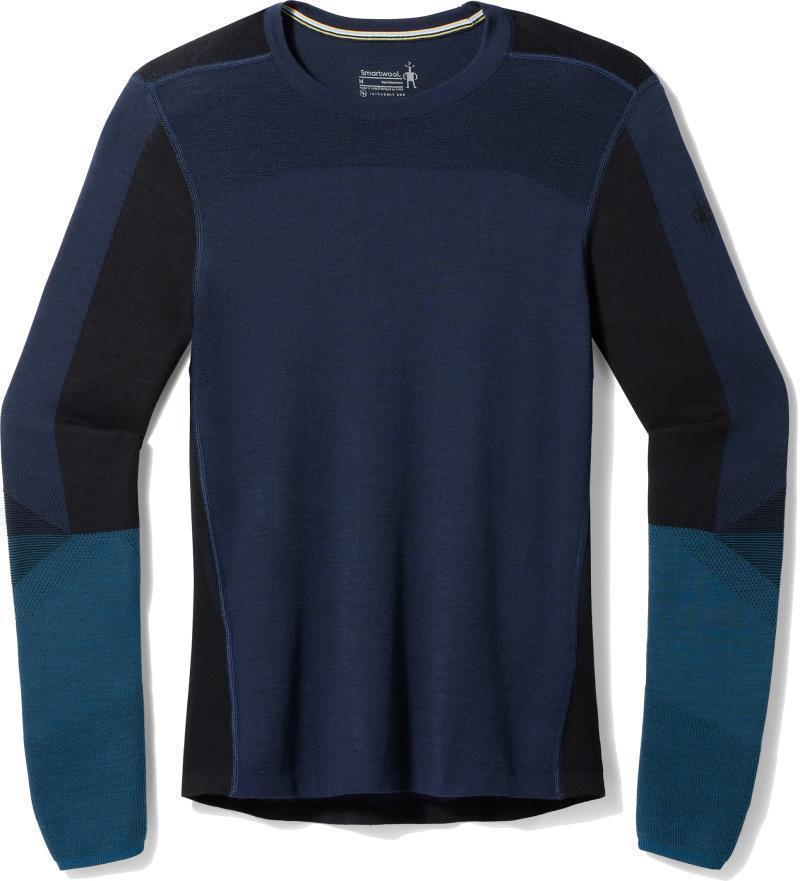 Intraknit Thermal Merino Base Layer Colorblock Crew - Mens - Deep Navy / Twilight Blue 1