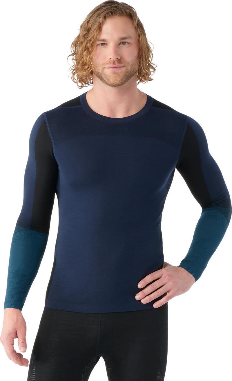 Intraknit Thermal Merino Base Layer Colorblock Crew - Mens - Deep Navy / Twilight Blue 2