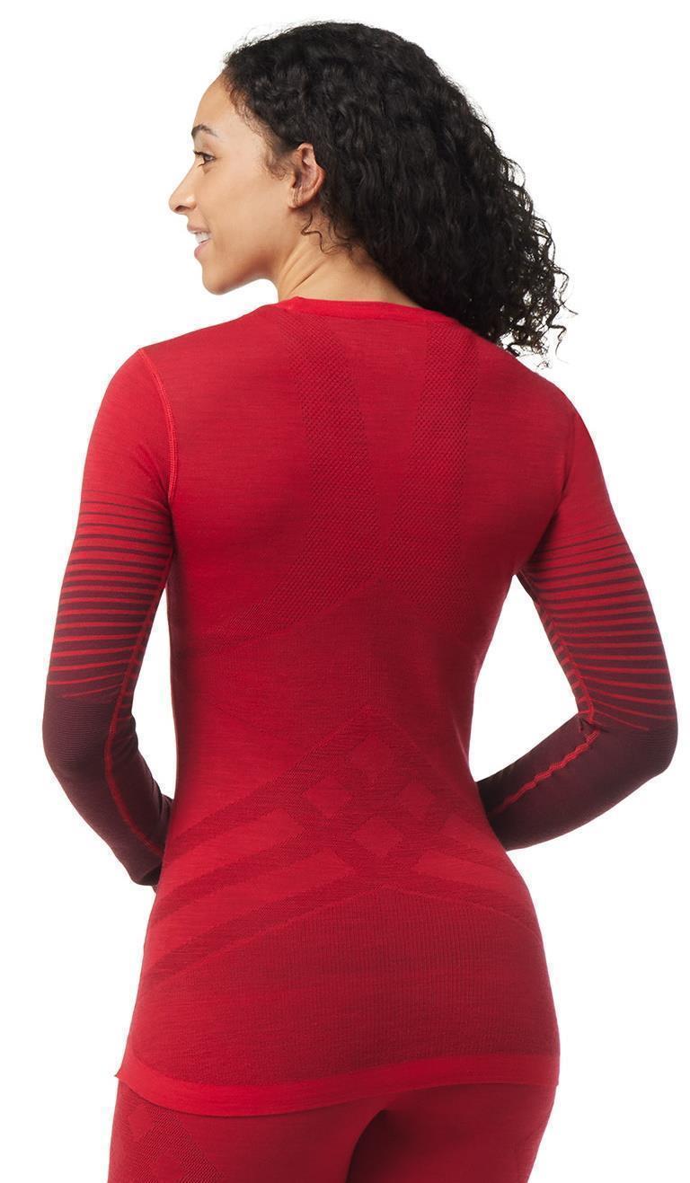 Intraknit Thermal Merino Base Layer Pattern Crew - Womens - Pomegranate 3