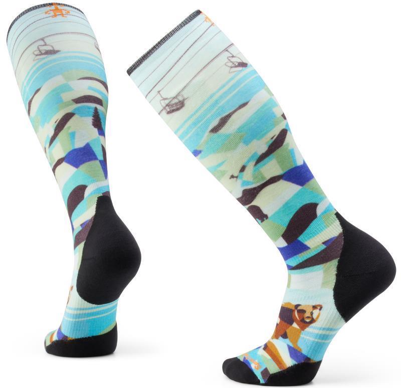 Ski Targeted Cushion Bear Country Print Over The Calf Socks - Mens - Capri 1