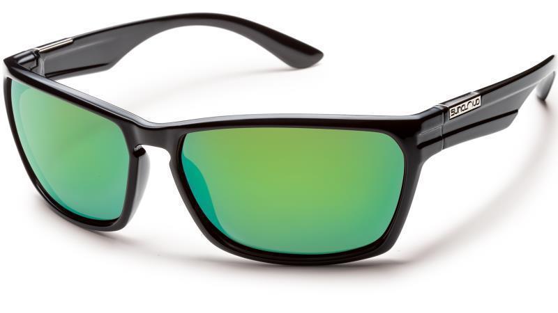 Cutout, Black Frame, Polarized Green Mirror Lens Tint - Not Applicable 1