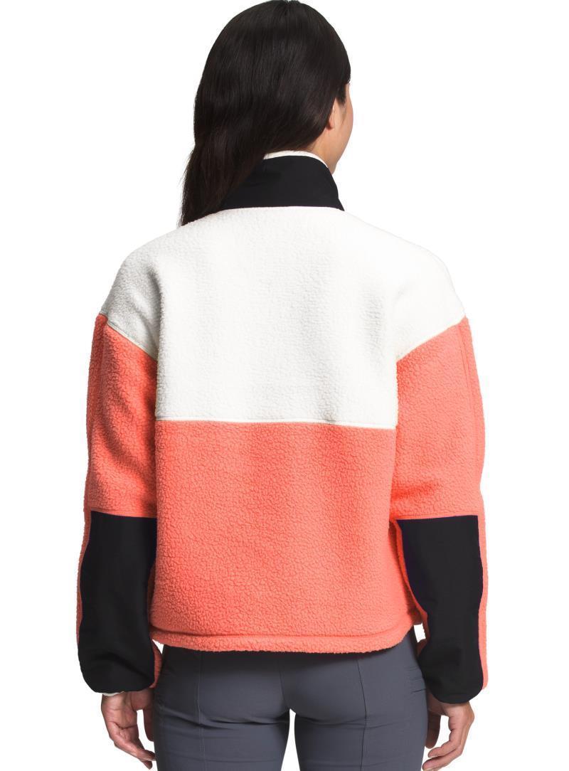 Cragmont Fleece 1/4 Snap - Womens - Coral Sunrise / Gardenia White / TNF Black 2
