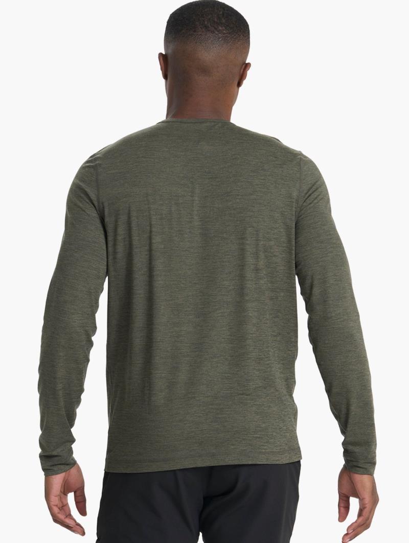 Ease Performance LS Henley - Mens - Oregano Heather 3