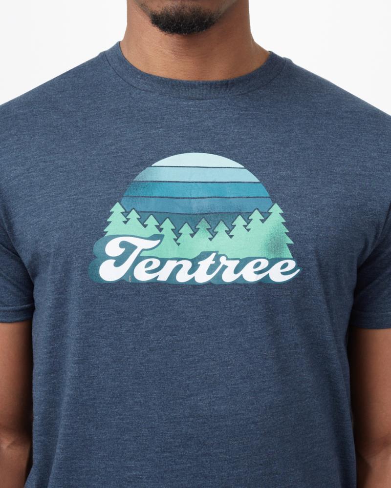 Retro Tentree T-Shirt - Mens - moonlit ocean heather 1
