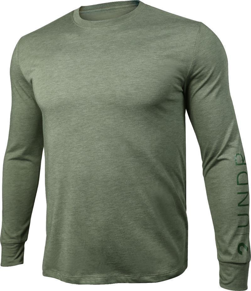 All Day LS Crew Tee - Branded - Mens - Heathered Green 1