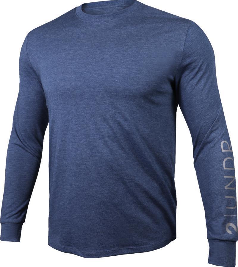All Day LS Crew Tee - Branded - Mens - Heathered Navy 1