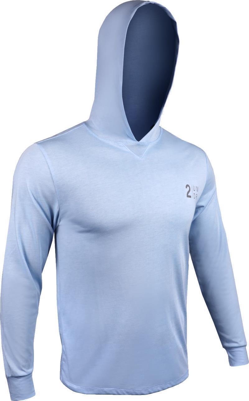 All Day LS Hooded Tee - Branded - Mens - Heathered Light Blue 1