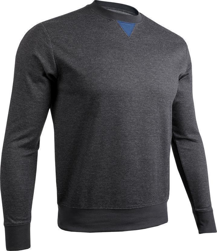 Crew Neck LS Pullover - Mens - Black / Grey 1