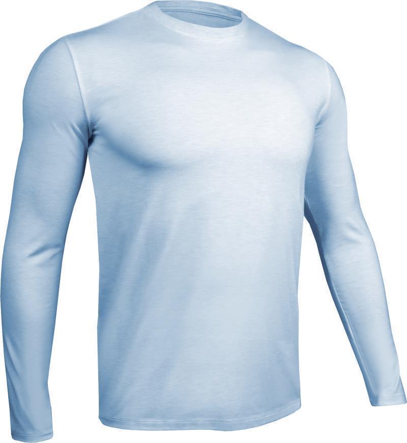 Crew Neck LS Tee - Mens - Heathered Light Blue 1