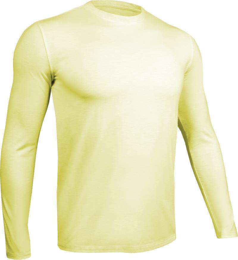 Crew Neck LS Tee - Mens - Heathered Light Yellow 1