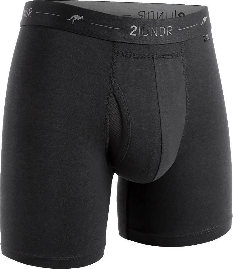 Day Shift Boxer Briefs, 6" Inseam - Solid - Mens - Black 1