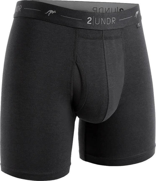 Day Shift Boxer Briefs, 6" Inseam - Solid - Mens - Black 1