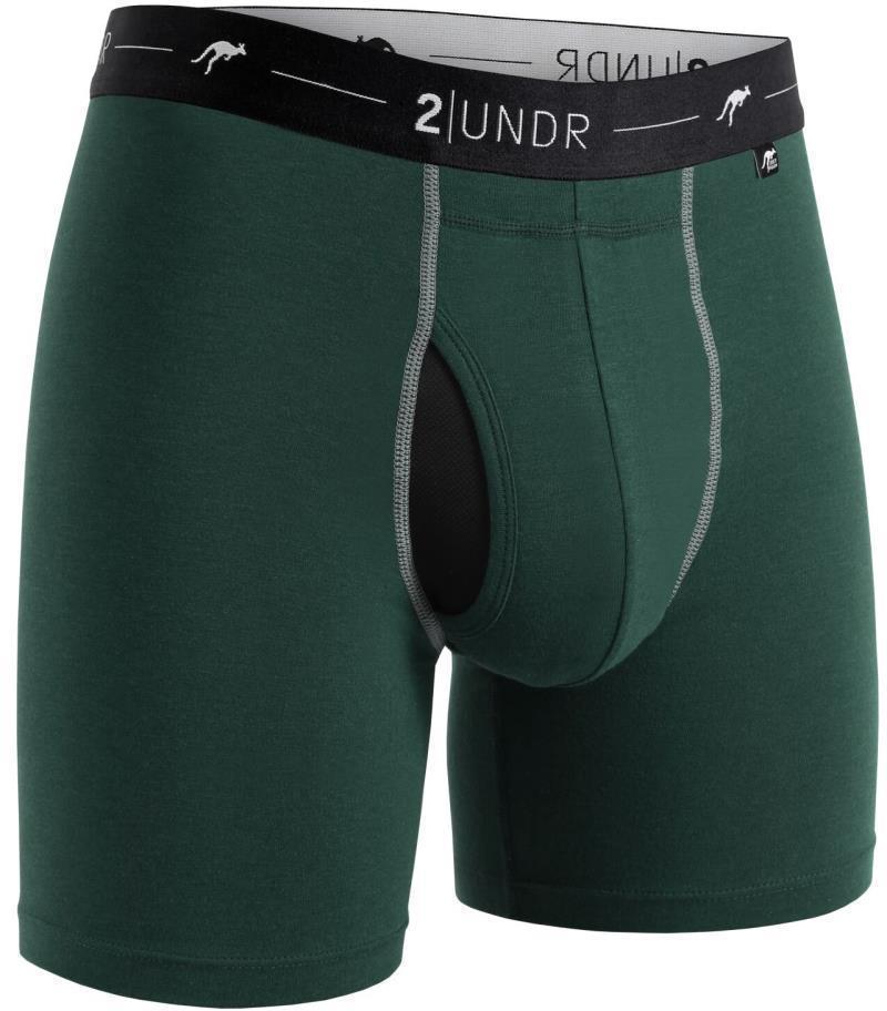 Day Shift Boxer Briefs, 6" Inseam - Solid - Mens - Dark Green 1