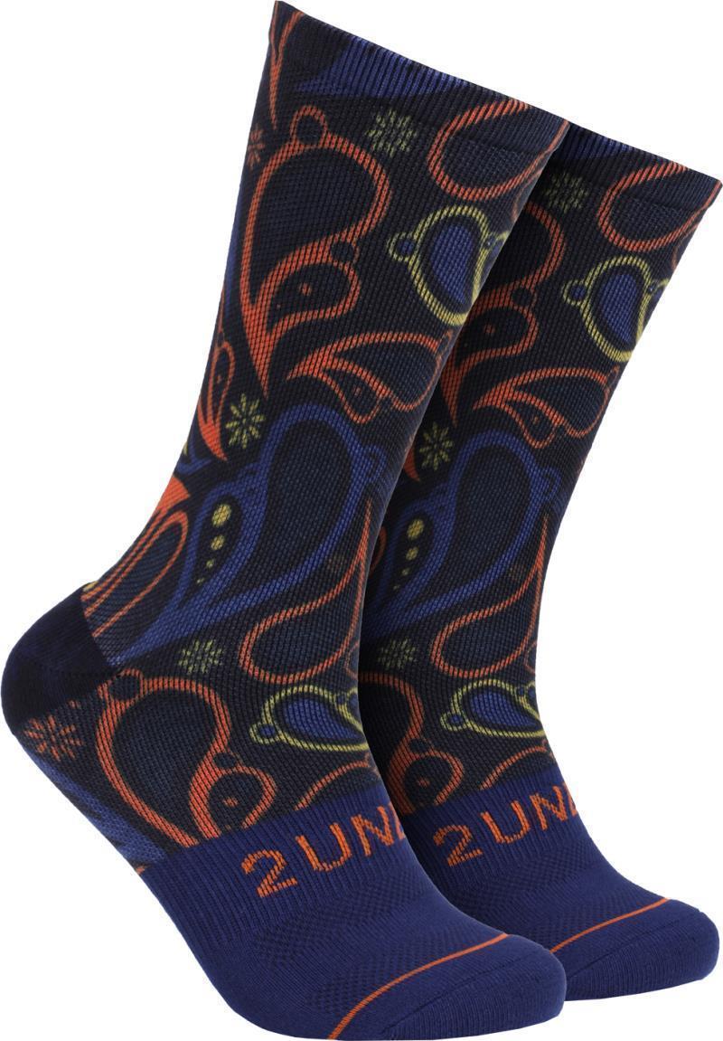 Flex Crew Socks - Print - Mens - Blue Paisley 1
