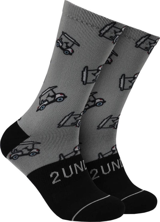Flex Crew Socks - Print - Mens - Cart Path Grey 1