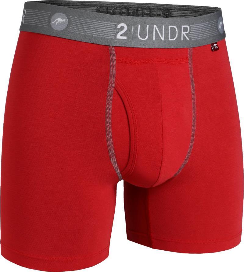 Flow Shift Boxer Briefs, 6" Inseam - Solid - Mens - Red 1