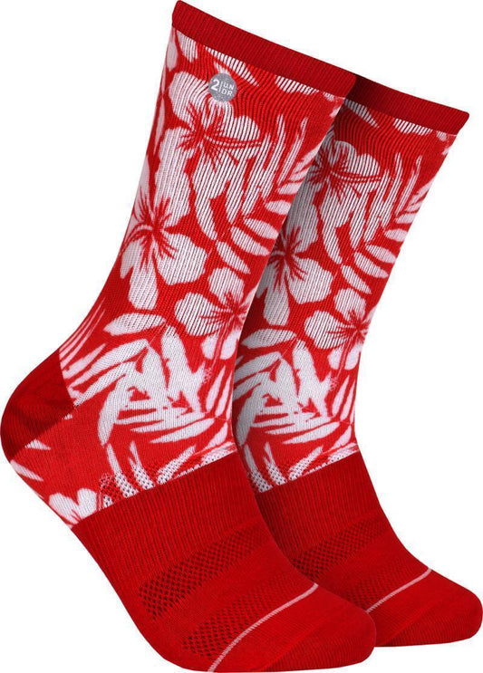 Groove - Crew Socks - Mens - Aloha - Red / White 1