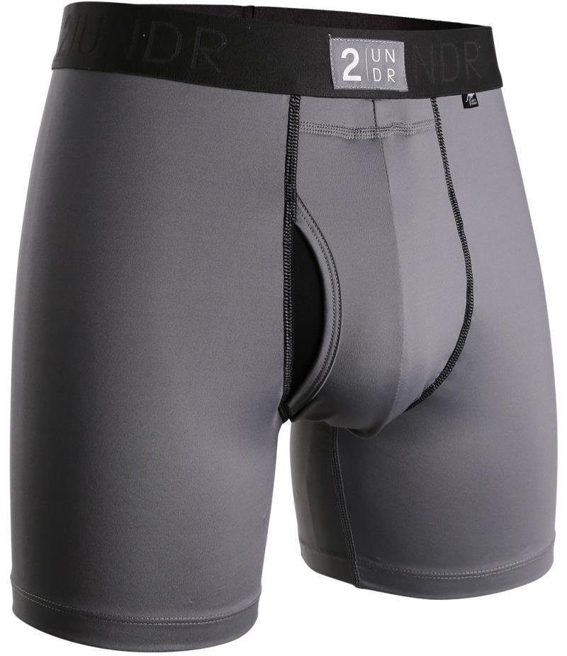 Power Shift Boxer Briefs, 6" Inseam - Solid - Mens - Cool Grey 1