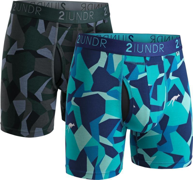 Swing Shift Boxer Briefs, 6" Inseam - Camo - 2-Pack - Mens - Water / Forest Camo 1