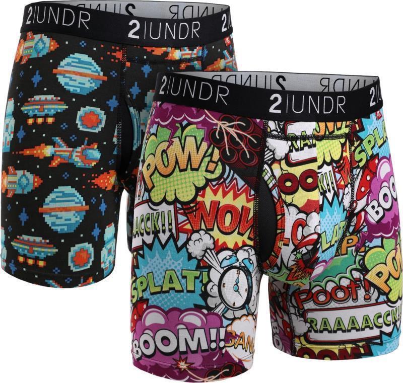 Swing Shift Boxer Briefs, 6" Inseam - Print - 2-Pack - Mens - Galactica / Boom Time 1