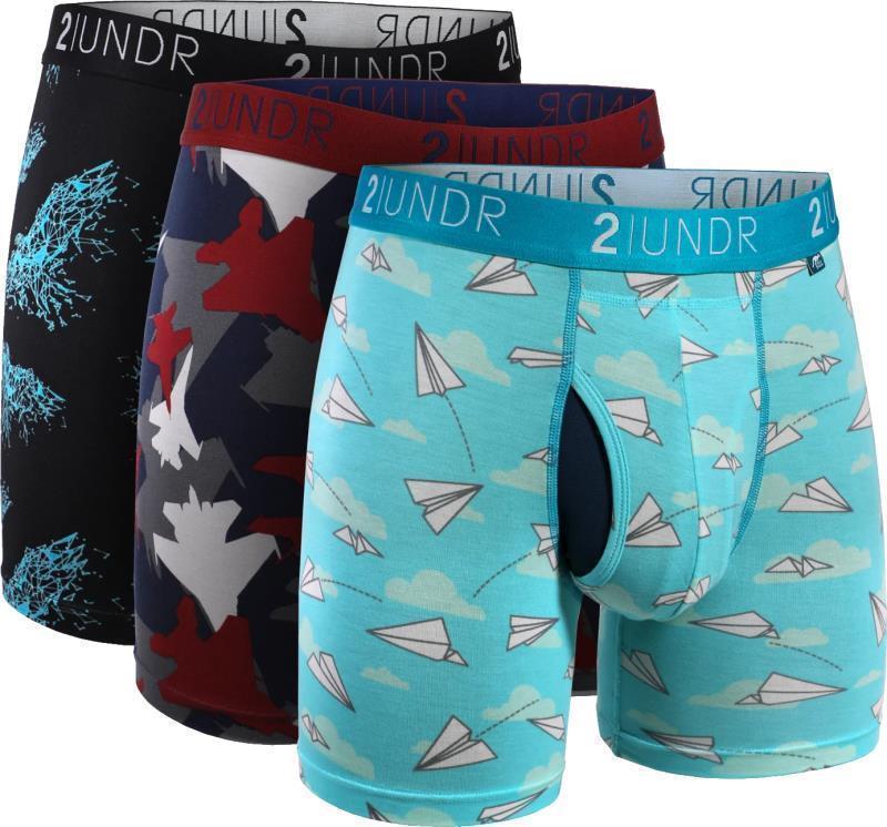 Swing Shift Boxer Briefs, 6" Inseam - Print - 3-Pack - Mens - Astro Eagles / Top Gun / Office Jets 1