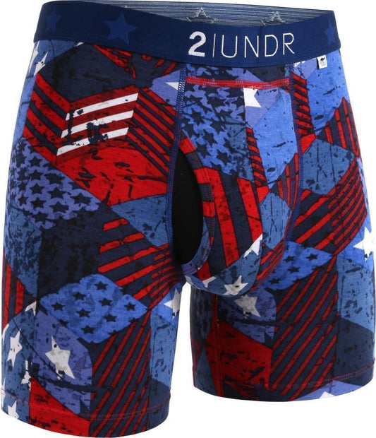 Swing Shift Boxer Briefs, 6" Inseam - Print - 4XL-5XL - Mens - Freedom 1
