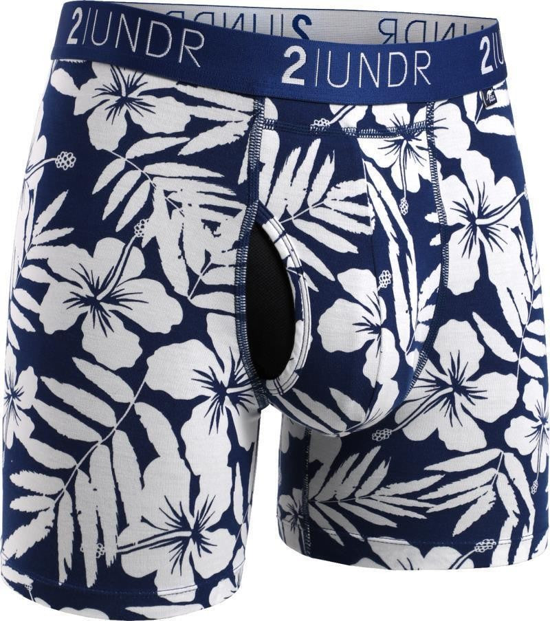 Swing Shift Boxer Briefs, 6" Inseam - Print - Mens - mahalo - navy / white 1