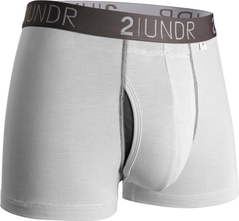 Swing Shift Trunks, 3" Inseam - Solid - Mens - White / Grey 1