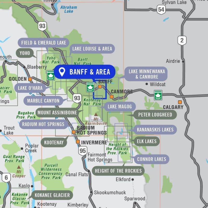 Banff Townsite & Area Waterproof Map - Not Applicable 2