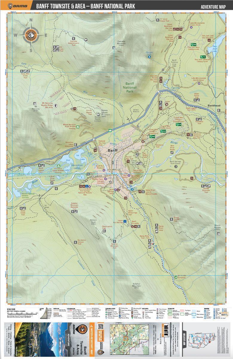 Banff Townsite & Area Waterproof Map - Not Applicable 3